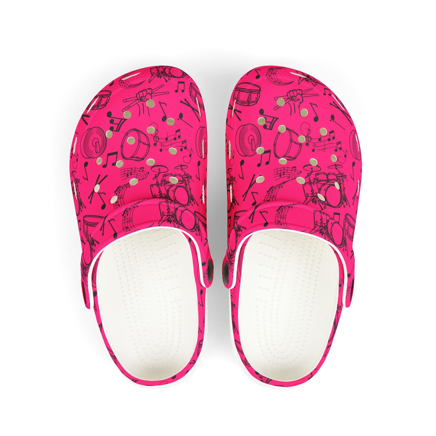 Kid's Foam Clogs - Drums - Hot Pink