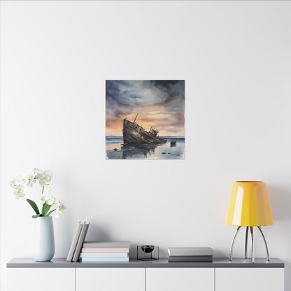 Matte Wall Canvas - Shipwreck - Neptune's Nursery Collection