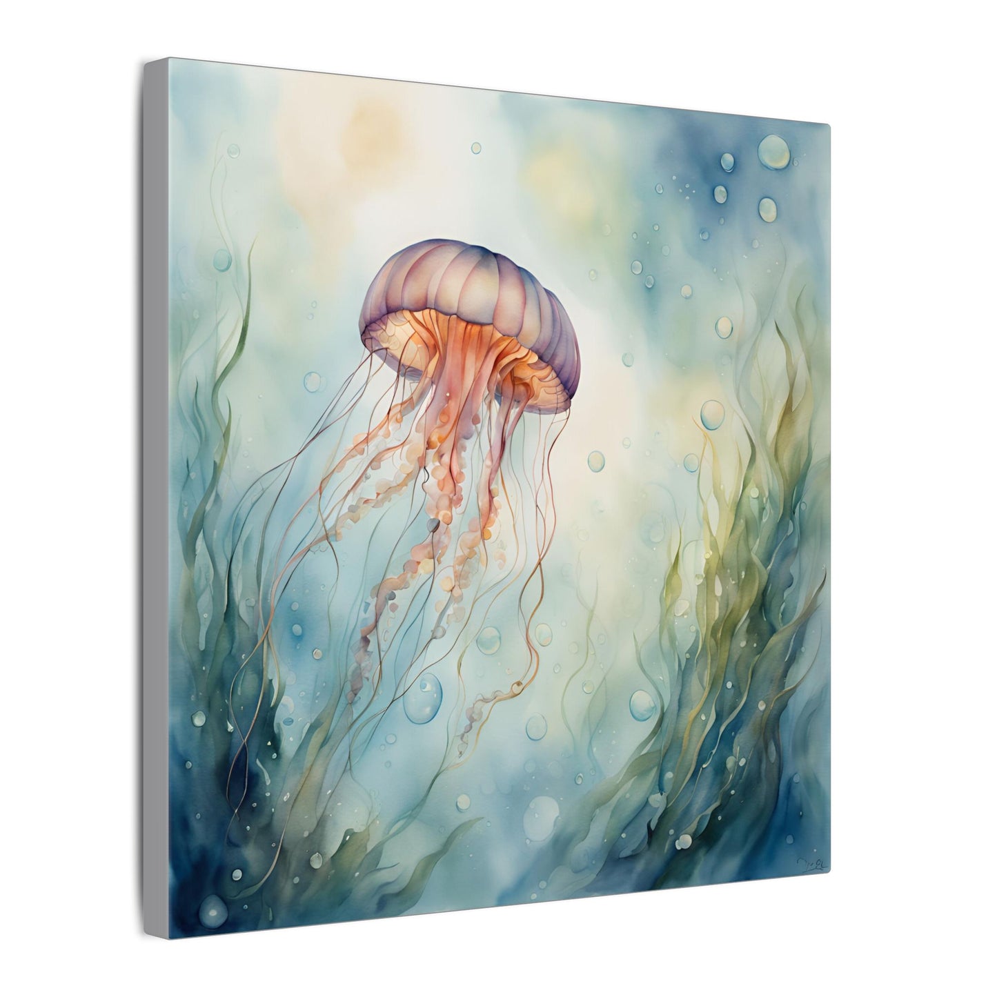 Matte Wall Canvas - Jellyfish - Neptune's Nursery Collection