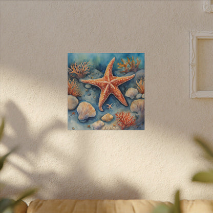 Matte Wall Canvas - Starfish - Neptune's Nursery Collection