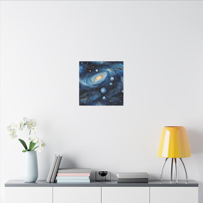 Matte Wall Canvas - Blue Galaxy - Beyond the Stars Collection