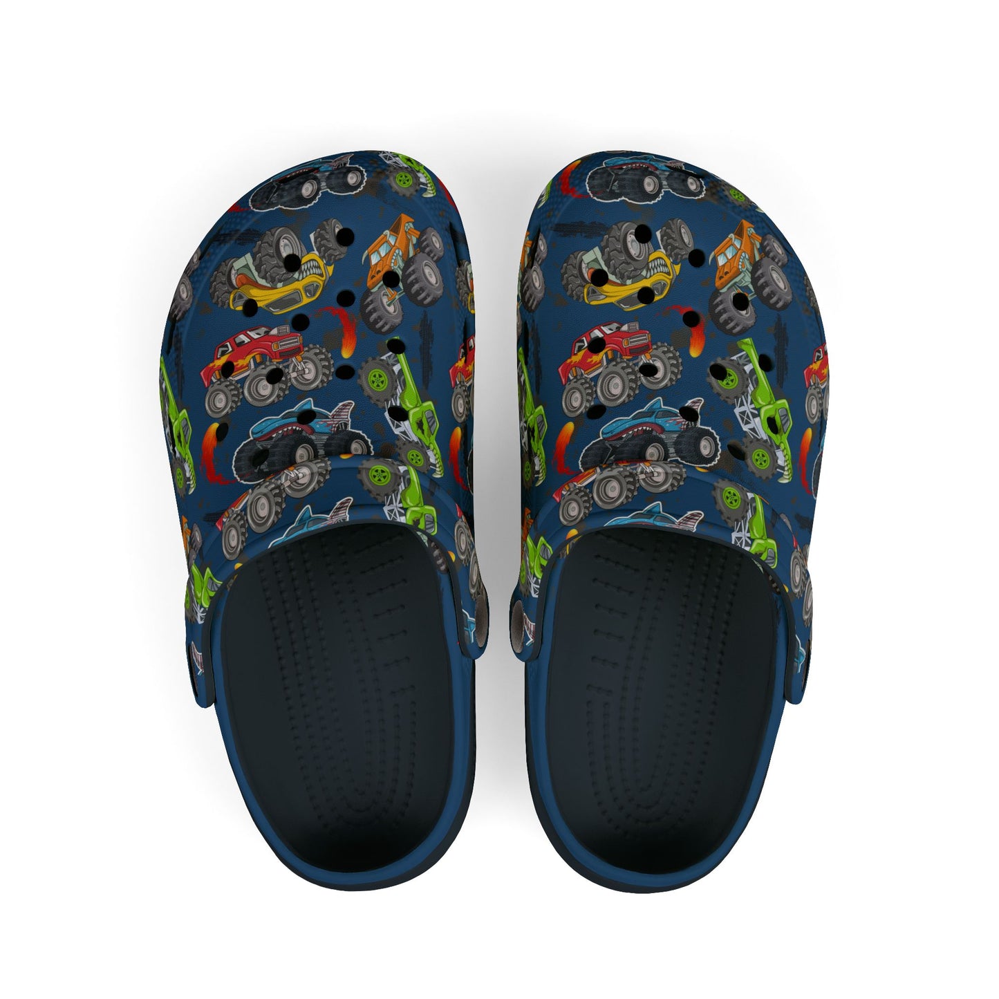 Kid's Foam Clogs - Monster Trucks - Denim