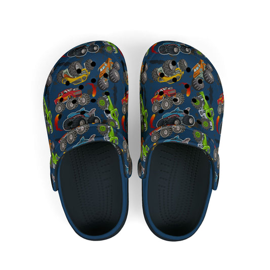 Kid's Foam Clogs - Monster Trucks - Denim