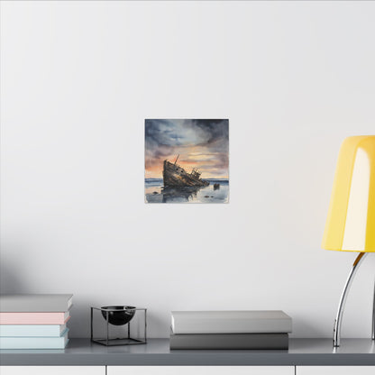 Matte Wall Canvas - Shipwreck - Neptune's Nursery Collection
