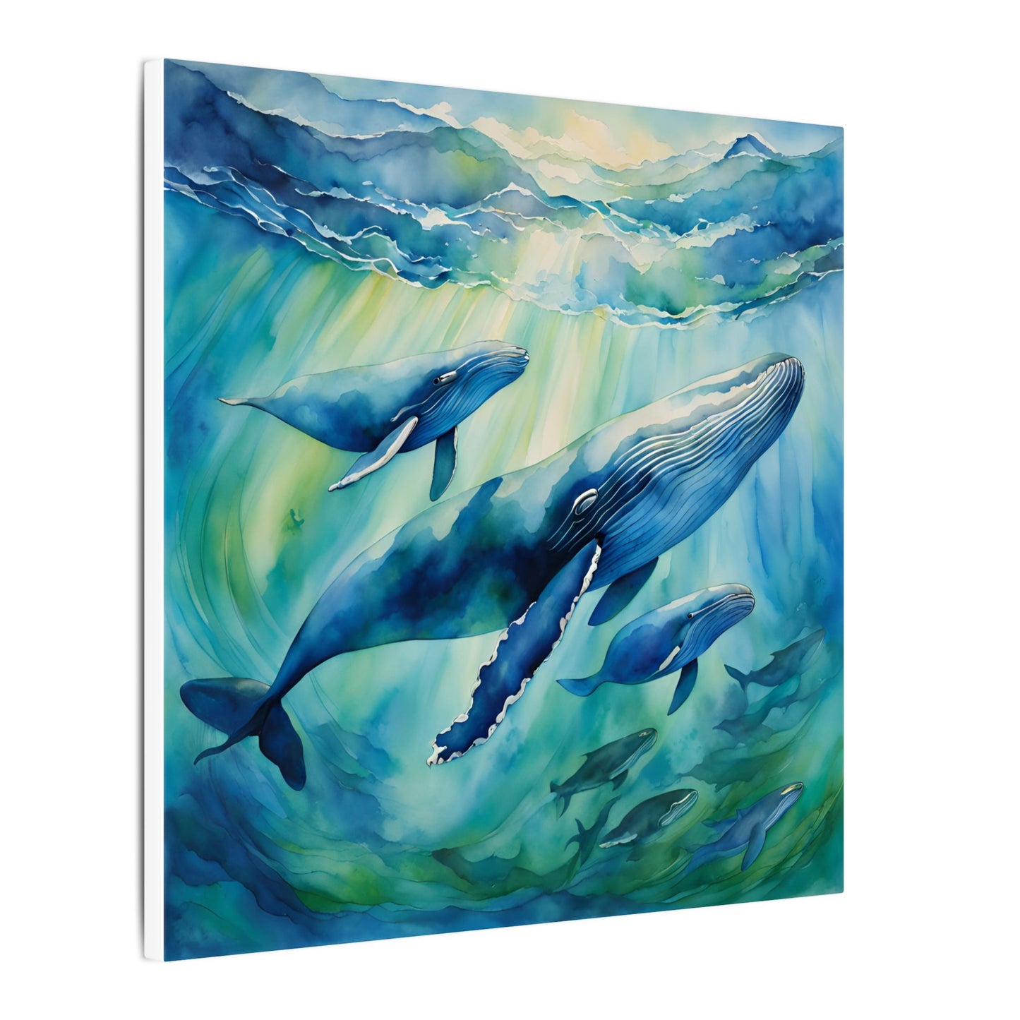 Matte Wall Canvas - Humpback Whales - Neptune's Nursery Collection