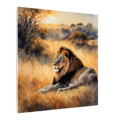 Matte Wall Canvas - Lion Sunrise - African Safari Collection