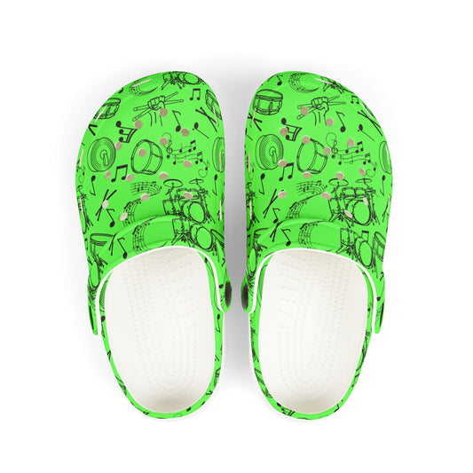 Kid's Foam Clogs - Drums - Screamin' Green