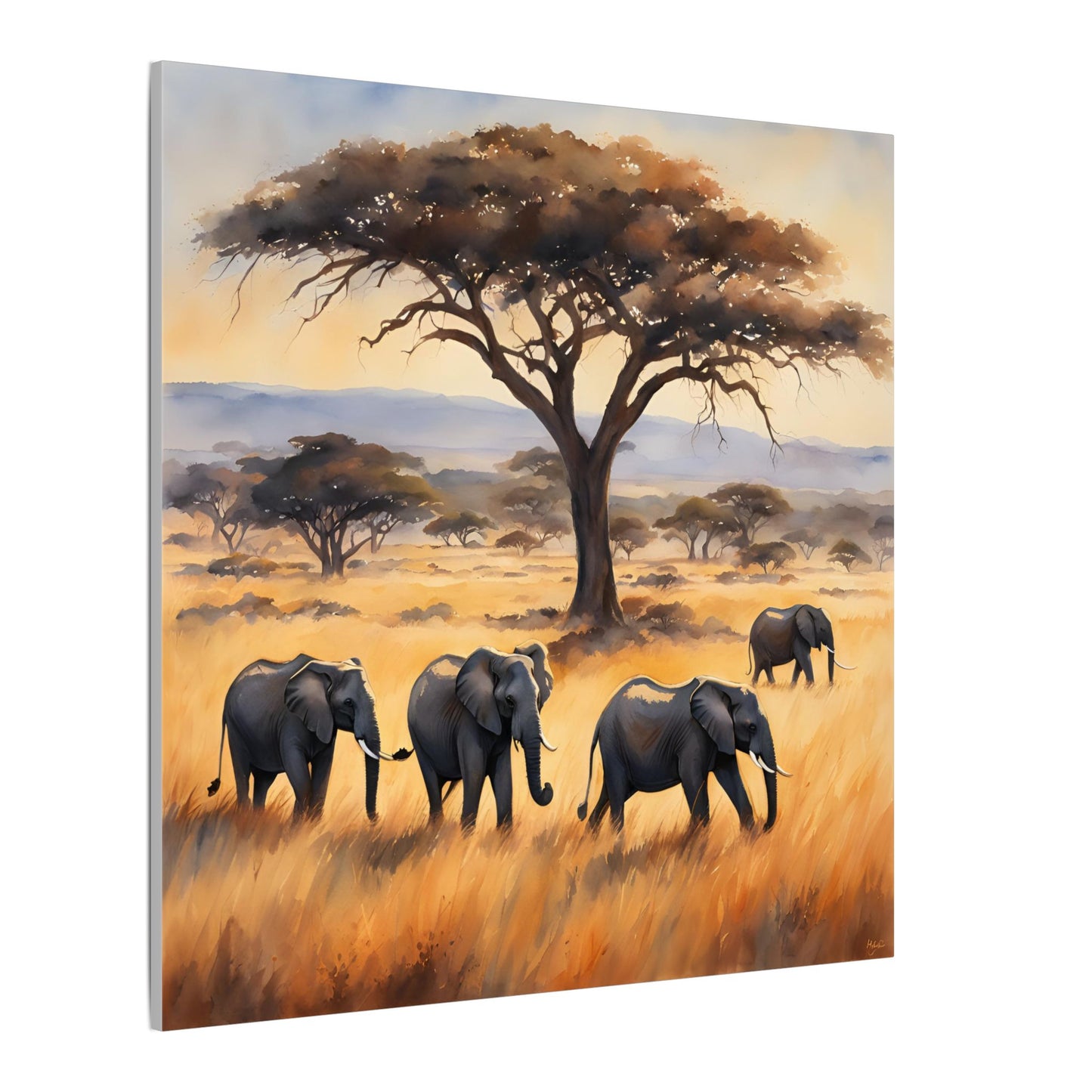 Matte Wall Canvas - Elephants - African Safari Collection