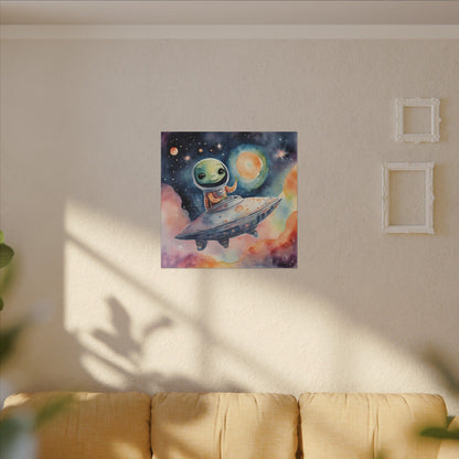 Matte Wall Canvas - Friendly Alien - Beyond the Stars Collection