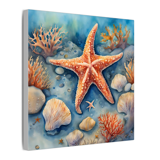 Matte Wall Canvas - Starfish - Neptune's Nursery Collection