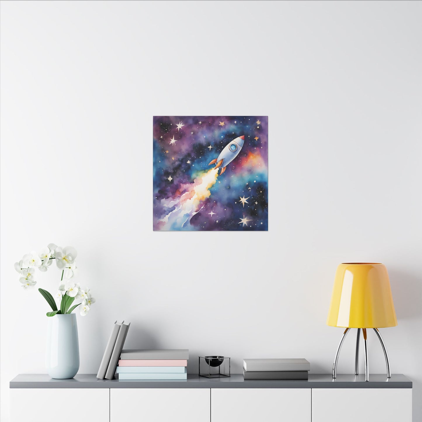 Matte Wall Canvas - Rocket Ship - Beyond the Stars Collection