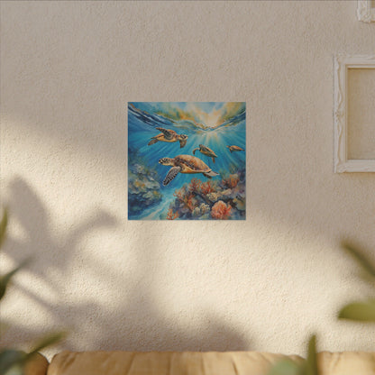 Matte Wall Canvas - Sea Turtles - Neptune's Nursery Collection