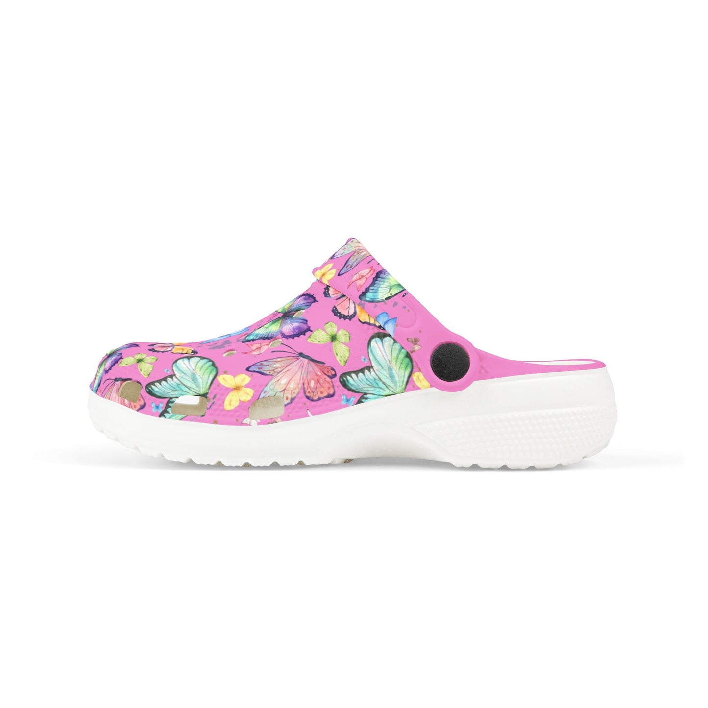 Kid's Foam Clogs - Butterflies - Bubblegum
