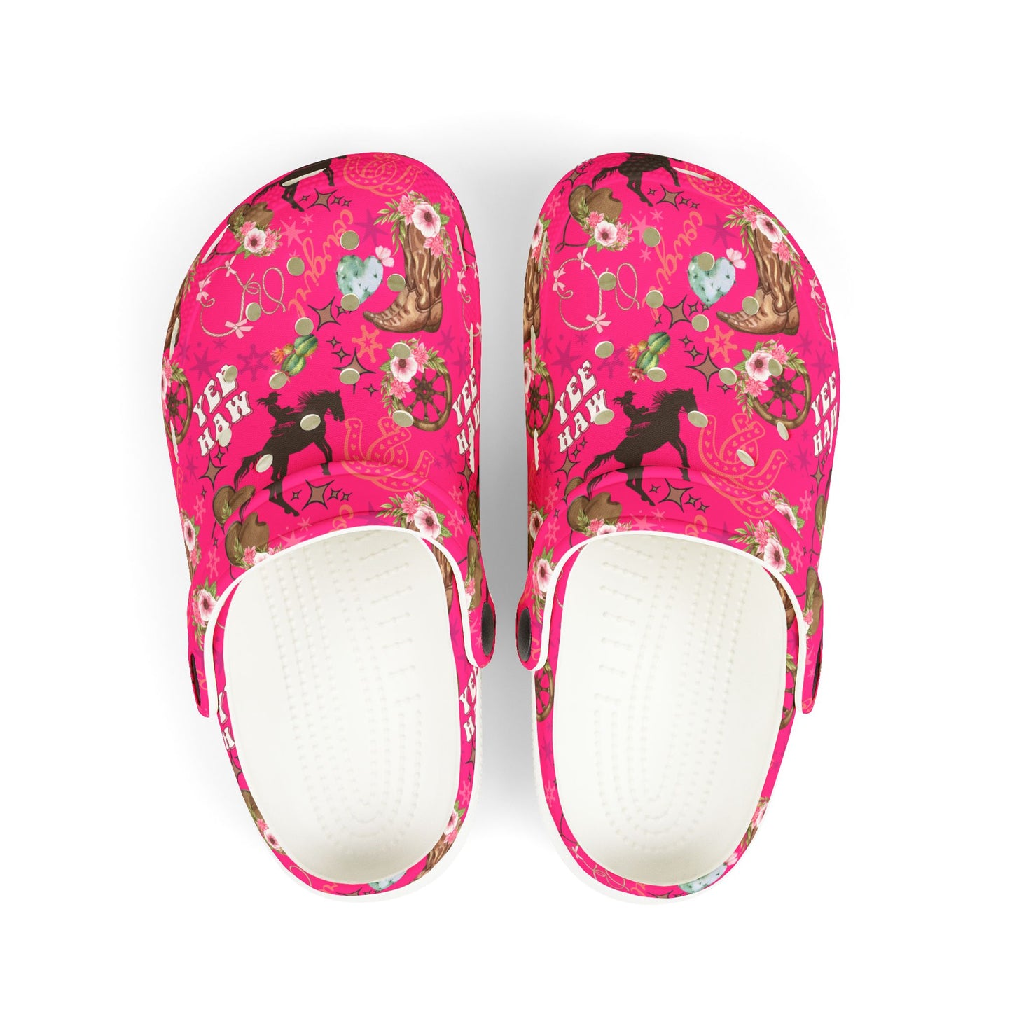 Kid's Foam Clogs - Cowgirl - Hot Pink