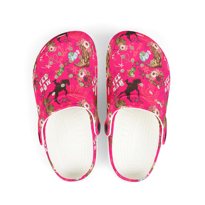 Kid's Foam Clogs - Cowgirl - Hot Pink
