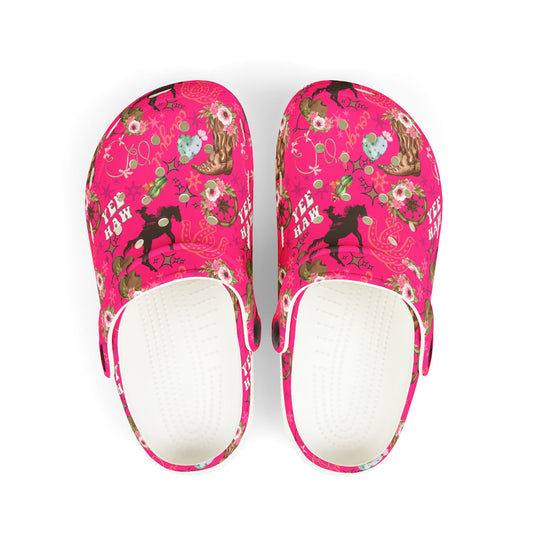 Kid's Foam Clogs - Cowgirl - Hot Pink