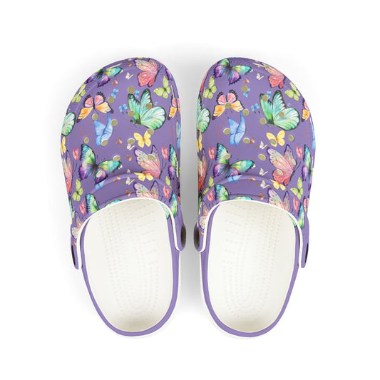 Kid's Foam Clogs - Butterflies - Lavender