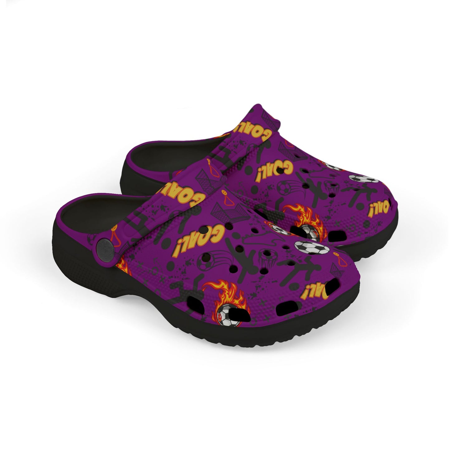 Kid's Foam Clogs - Soccer - Purple