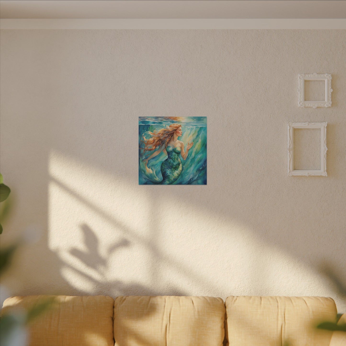 Matte Wall Canvas - Golden Mermaid - Neptune's Nursery Collection
