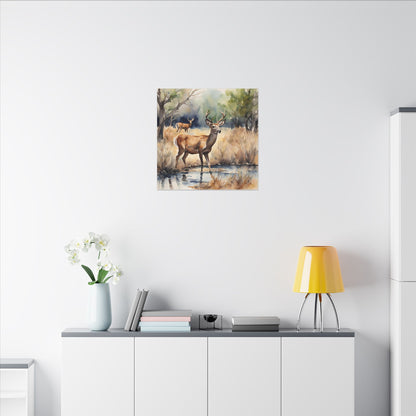 Matte Wall Canvas - Deer - The Great Outdoors Collection