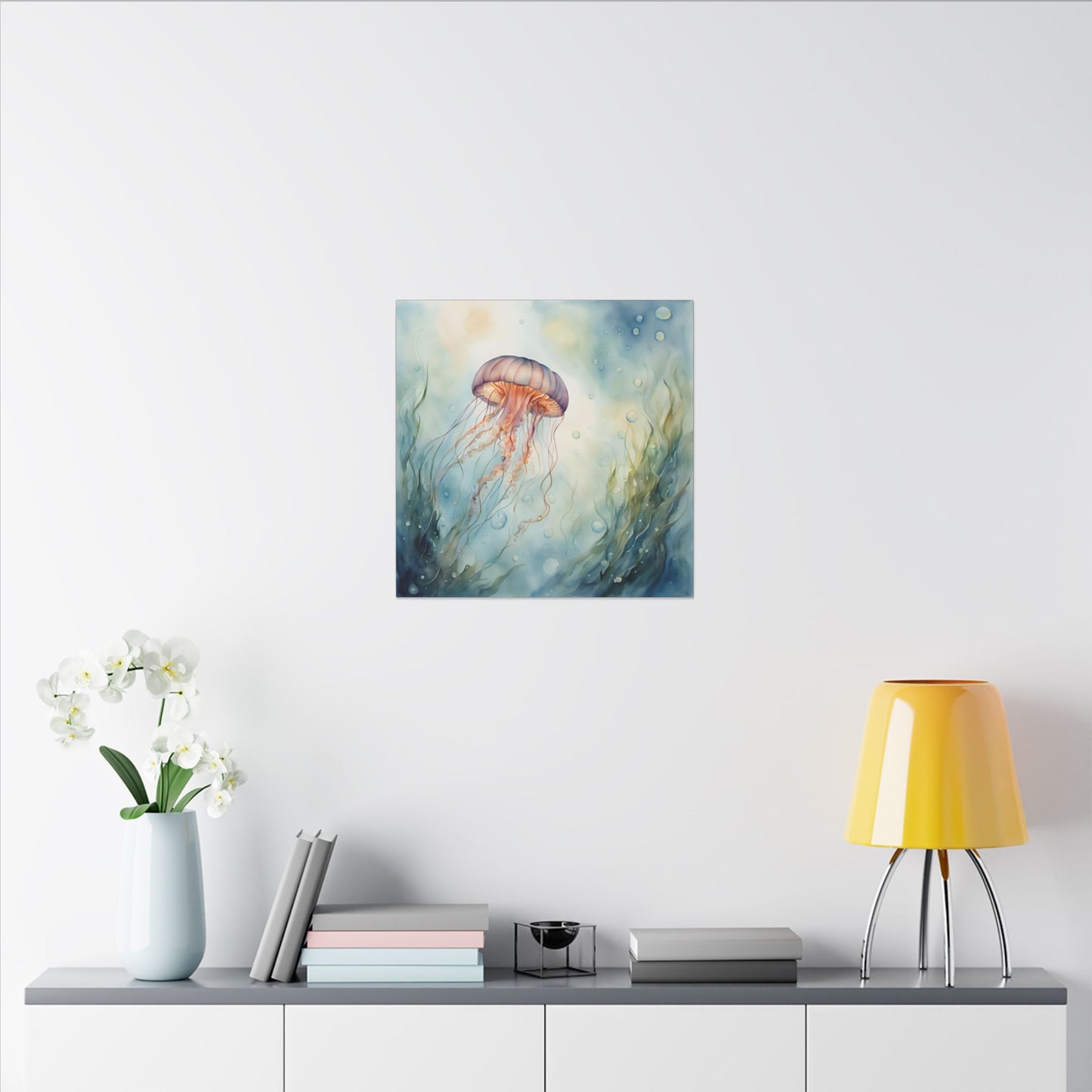 Matte Wall Canvas - Jellyfish - Neptune's Nursery Collection
