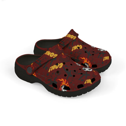 Kid's Foam Clogs - Soccer - Maroon