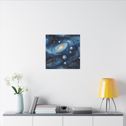 Matte Wall Canvas - Blue Galaxy - Beyond the Stars Collection