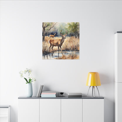 Matte Wall Canvas - Deer - The Great Outdoors Collection