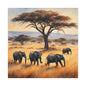 Matte Wall Canvas - Elephants - African Safari Collection
