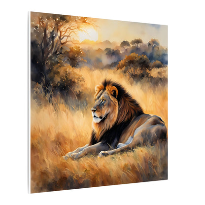Matte Wall Canvas - Lion Sunrise - African Safari Collection