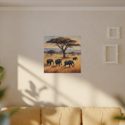 Matte Wall Canvas - Elephants - African Safari Collection
