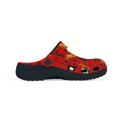 Kid's Foam Clogs - Soccer - Red Hot