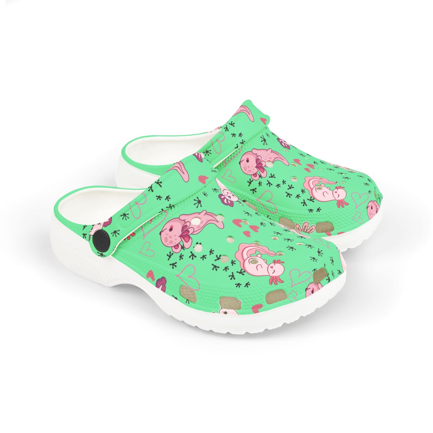Kid's Foam Clogs - Axolotl - Mint Green