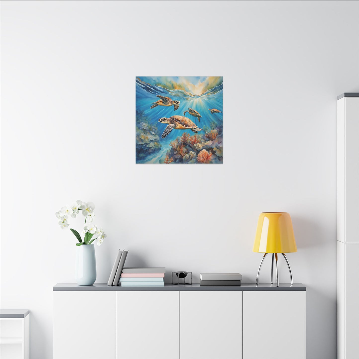 Matte Wall Canvas - Sea Turtles - Neptune's Nursery Collection