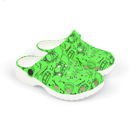 Kid's Foam Clogs - Drums - Screamin' Green