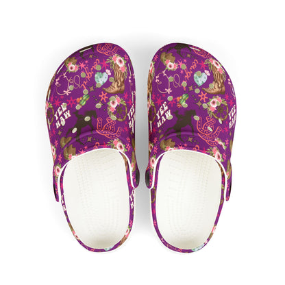 Kid's Foam Clogs - Cowgirl - Purple