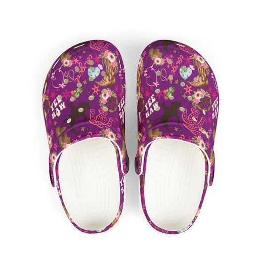 Kid's Foam Clogs - Cowgirl - Purple