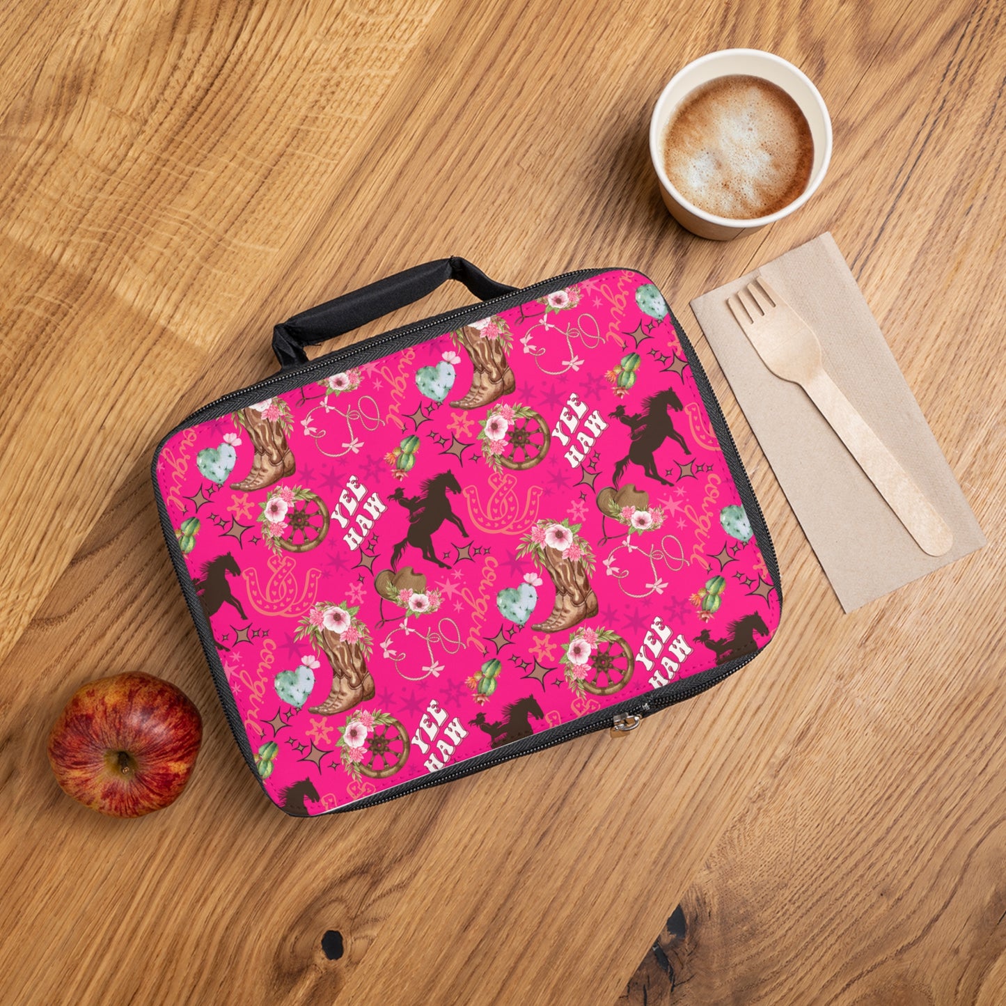 Lunch Bag - Cowgirl - Hot Pink