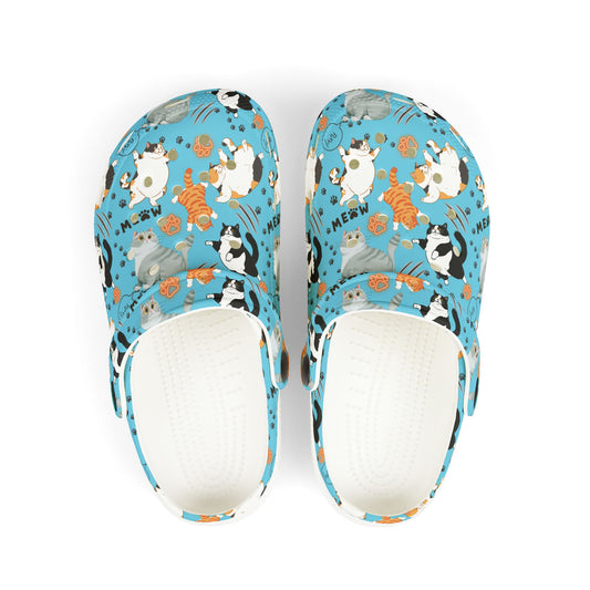 Kid's Foam Clogs - Fat Cat - Light Blue