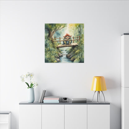 Matte Wall Canvas - Troll on the Bridge - Storybook Dreams Collection