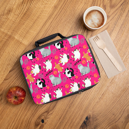 Lunch Bag - Fat Cat - Hot Pink