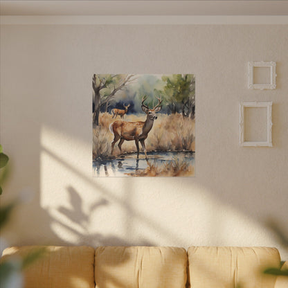 Matte Wall Canvas - Deer - The Great Outdoors Collection