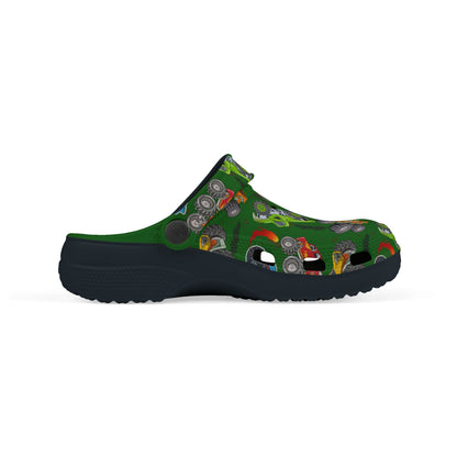 Kid's Foam Clogs - Monster Trucks - Forest