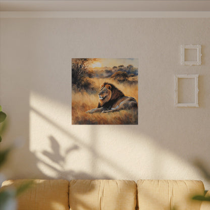 Matte Wall Canvas - Lion Sunrise - African Safari Collection