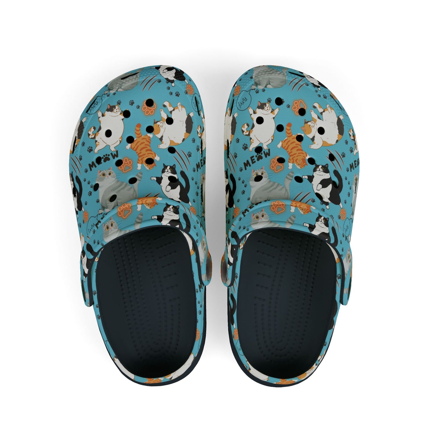 Kid's Foam Clogs - Fat Cat - Light Blue