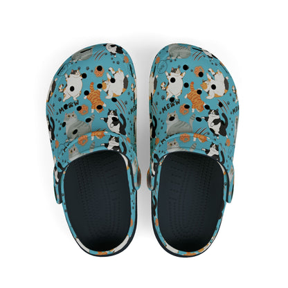 Kid's Foam Clogs - Fat Cat - Light Blue