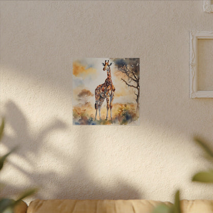 Matte Wall Canvas - Giraffe - African Safari Collection