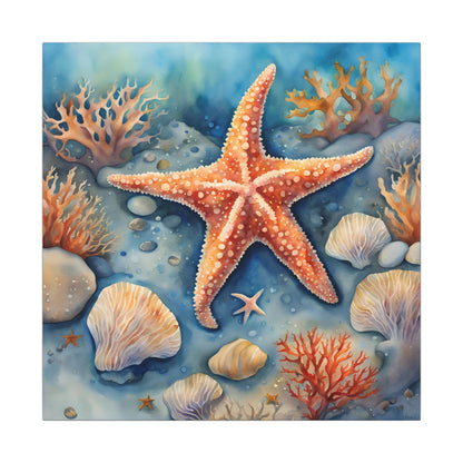 Matte Wall Canvas - Starfish - Neptune's Nursery Collection