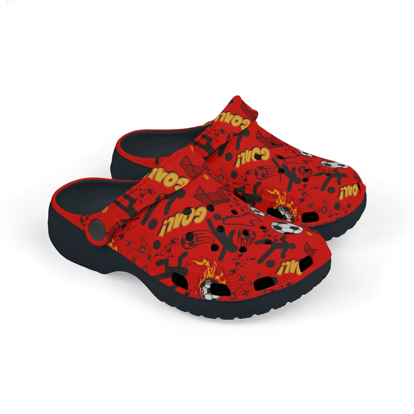 Kid's Foam Clogs - Soccer - Red Hot