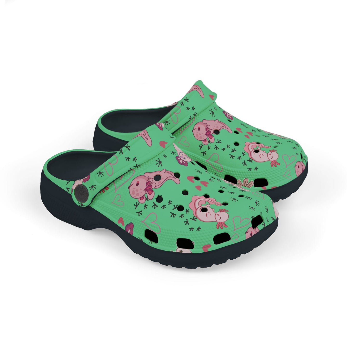 Kid's Foam Clogs - Axolotl - Mint Green